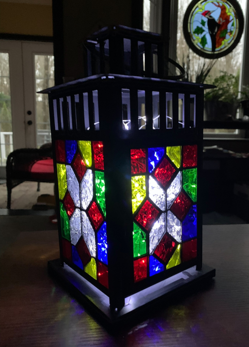 large lantern stained glass all sides 3